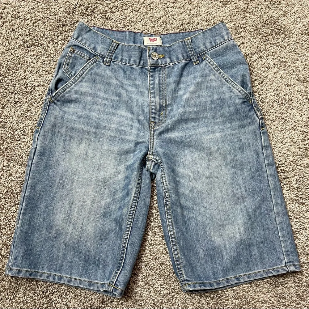 Levi's Boys Carpenter Denim Shorts Light Wash Size 14 Regular W27